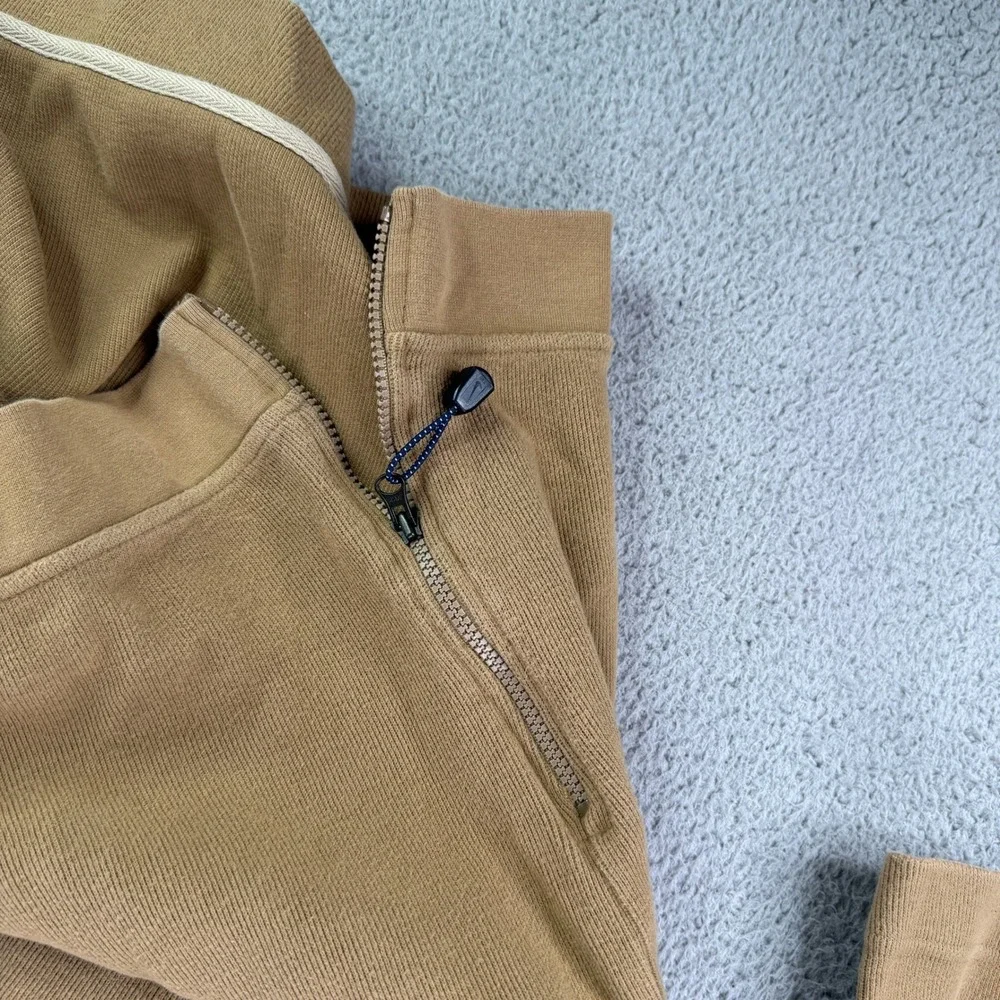 Vintage Nike Hoodie Mens XL Tan Brown Grey Tag Side Zip Pullover Y2K‎